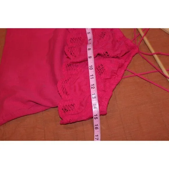 Anthpologie Fuchsia Lace Halter Cami Top With Strappy Back Design Size Small - Picture 6 of 9